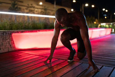 Black athlete ready to run