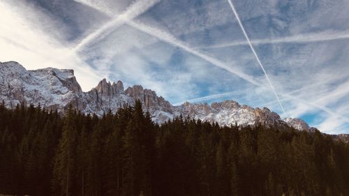 Low angle view of mountains against sky