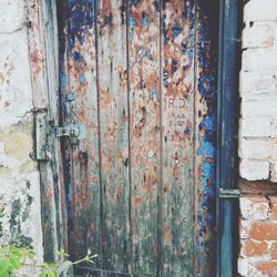 Close-up of weathered door