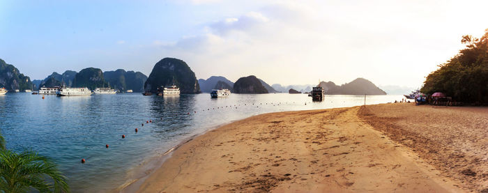 Panoramic view of beach against sky