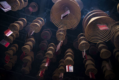 Full frame shot of spiral hanging at market