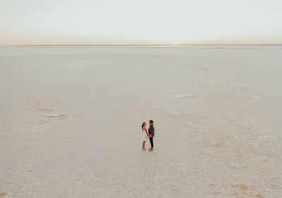 Dog running at beach