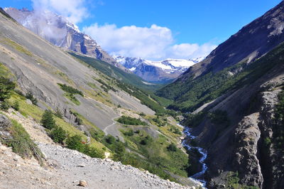 Scenic view of mountains against sky
