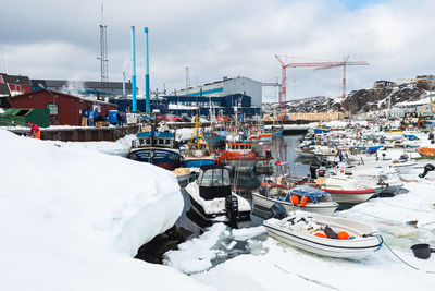 Boats in harbor