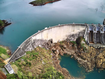 High angle view of dam