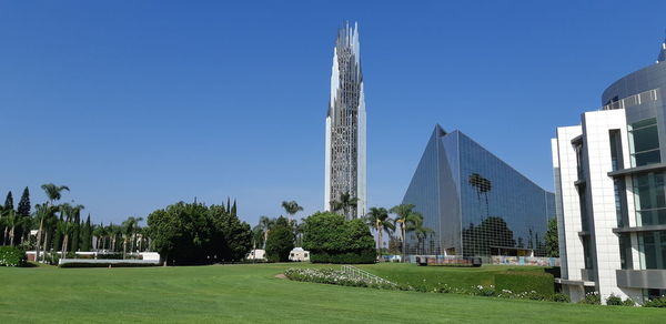 Panoramic view of modern buildings against sky