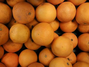 Directly above shot of oranges on market stall