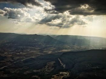 High angle view of landscape against sky