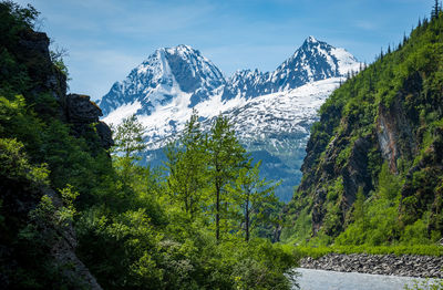 Scenic view of mountains against sky