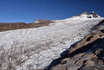 Scenic view of mountains against clear sky