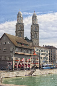 View of buildings at riverfront