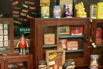 Various toys on display at store