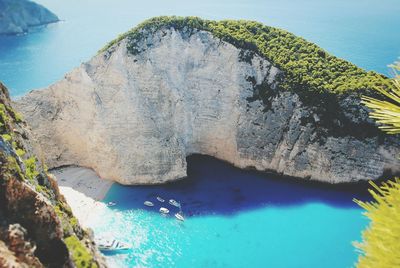 Rock formations in sea