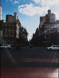 Cars on city street