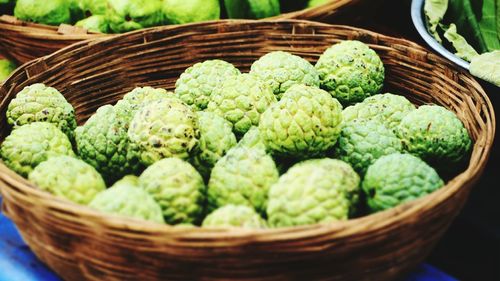 High angle view of vegetables in basket