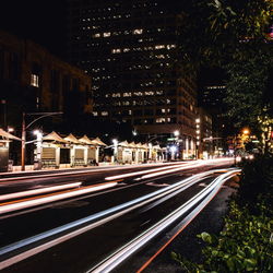 Railroad track at night