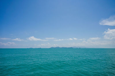 Scenic view of sea against blue sky koh kood, ban bang bao, trat, thailand.