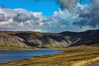 Scenic view of mountain against sky