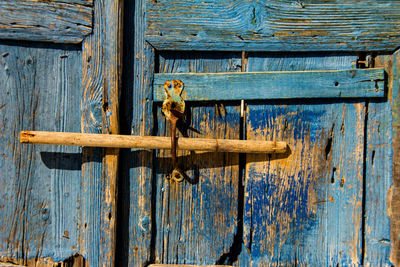 Detail shot of locked door