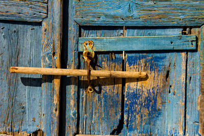 Close-up of wooden door