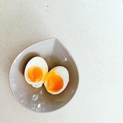 High angle view of breakfast on table