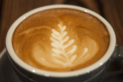 Close-up of cappuccino