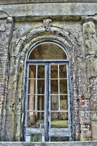 Closed door of old building