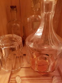 Close-up of glass jar on table