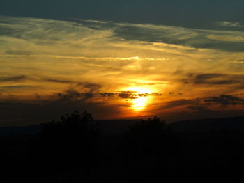 Scenic view of dramatic sky during sunset