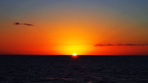 Scenic view of sea at sunset