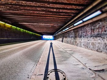 View of empty tunnel