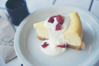 Close-up of cake in plate