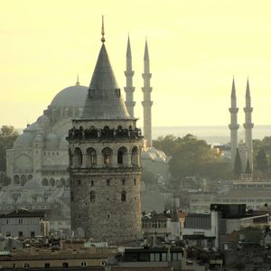 View of cathedral in city against sky