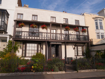 Exterior of potted plants on balcony