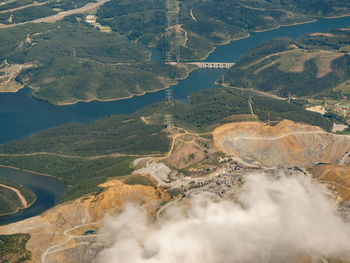 High angle view of land