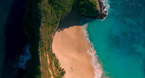 High angle view of sea shore