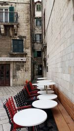 Table by building