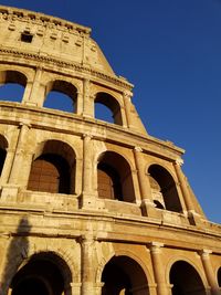 Low angle view of historical building against clear sky