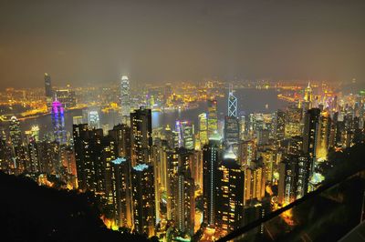 Illuminated cityscape at night