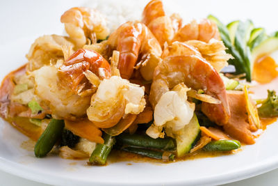 Close-up of meal served in plate