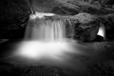 Scenic view of waterfall