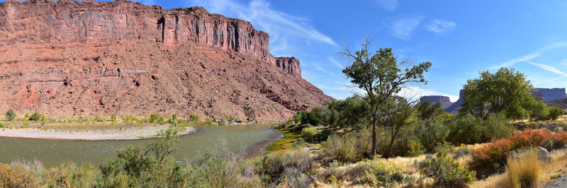 Moab panorama views colorado river jackass canyon red cliffs canyonlands arches national park, utah