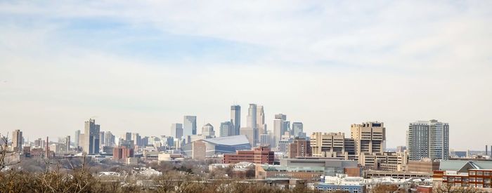 Minneapolis skyline in winter