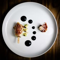 Directly above shot of breakfast served on plate