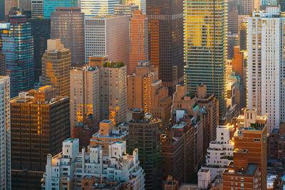 Aerial view of modern buildings in city