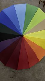 High angle view of multi colored umbrella