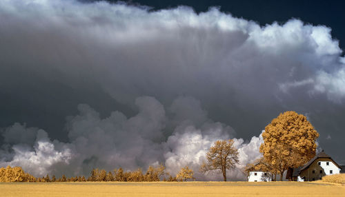 Panoramic view of landscape against cloudy sky