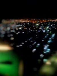 Defocused image of illuminated lights