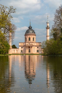 Reflection of building in lake