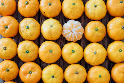 Full frame shot of oranges in market